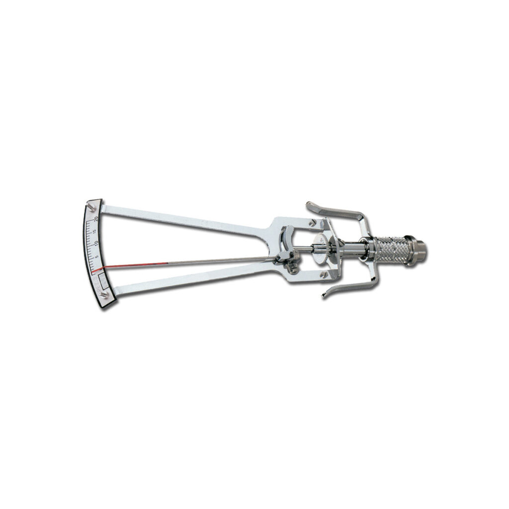 Tonometras su lenkta skale